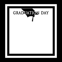 Graduation black and white background with cap