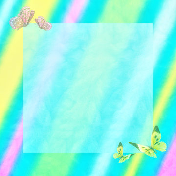 Butterflies in pastels graphic background with lighter soft side for text.  Colors are yellow, green, bues and pinks.