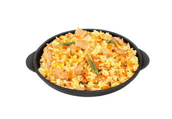 Pilaf in a pan