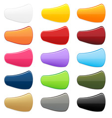 Big collection of15 colorful isolated buttons with light shadow