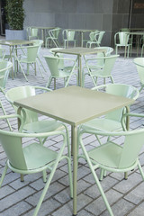 Green Cafe Tables and Chairs