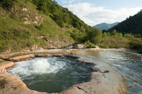 Natural hot spring in autonomous region  Nagorno Karabakh.
