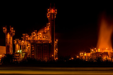 Fototapeta na wymiar Twilight photo of power plant industrial 