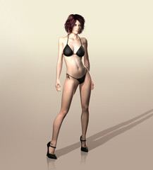 Fototapeta premium A pretty woman in bikini
