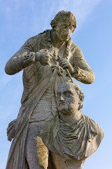 Fototapeta na wymiar Statue of Antionio Canova in Prato della Valle in Padua, Italy