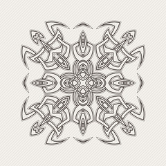 Vector mandala. Gothic lace tattoo. Celtic weave with sharp corners. 