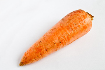 One carrot on a white background