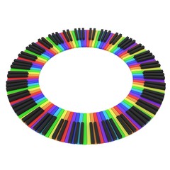 Obraz premium piano keyboard in rainbow colors