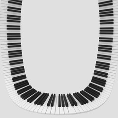 Naklejka premium black and white piano keyboard