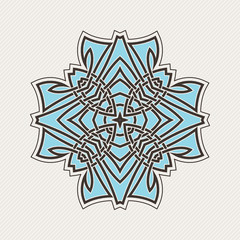 Vector mandala. Gothic lace tattoo. Celtic weave with sharp corners. 