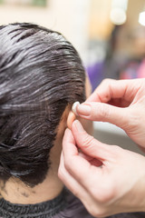 Fototapeta premium hair coloring in the beauty salon