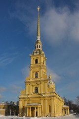 Fototapeta na wymiar Peter and Paul cathedral in the fortress of Saint-Petersburg, Ru