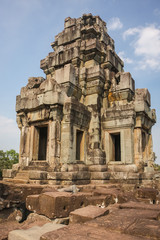 Fototapeta na wymiar Ruins of Ta Keo temple in the ancient city of Angkor, Cambodia