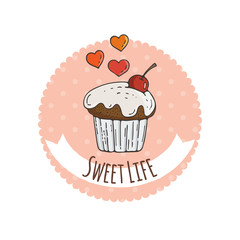 Vector Colorful Muffins Background