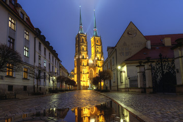 Katedra na Ostrowie Tumskim Wrocław,Polska. - obrazy, fototapety, plakaty