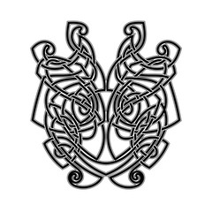 Elegant difficult curled ornamental gothic tattoo. Celtic style. Maori.