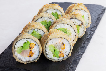 tempura roll mussels perch broccoli