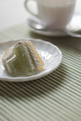 marmalade on a white plate.