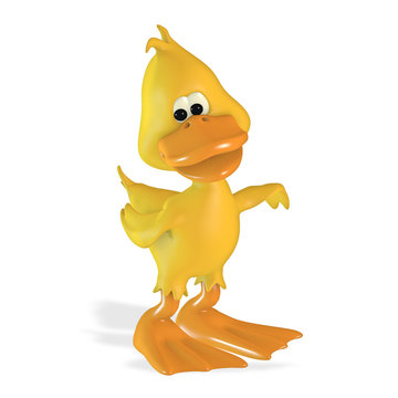 Cute 3D Duck isolated on white background