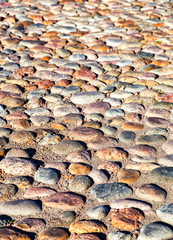Old paved roadway as background close up