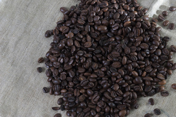 scattered coffee bean