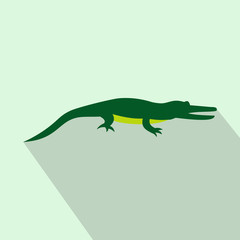 Crocodile icon, flat style
