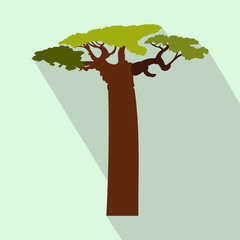 Baobab tree icon, flat style