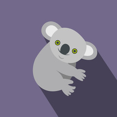 Koala icon, flat style