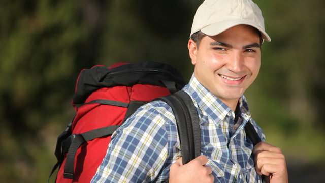 Portrait of backpacker