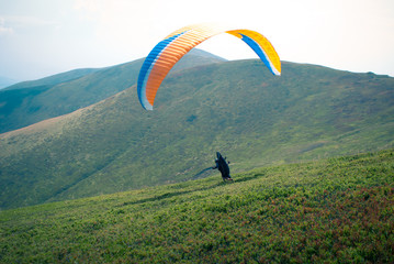 Paraglider is starting.