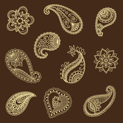 Henna tattoo flower template.Mehndi.
