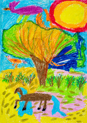 Fototapeta premium Children's drawing