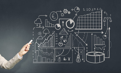 Sketches on chalkboard