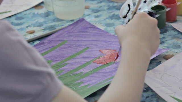 Children drawing in kindergarten