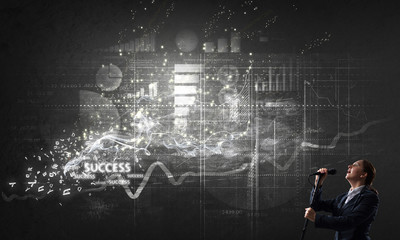 Announcing her impressive speech