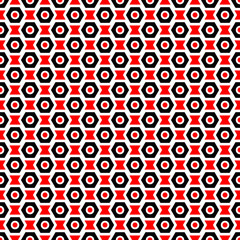 Red, black and white vector seamless abstract mechanic cell vintage texture. Vector illustration