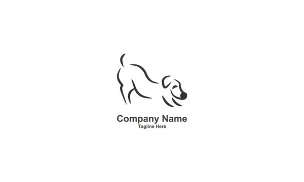 Sketch Line Dog Logo Vector