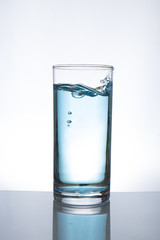 Concept of drinking. glass of water
