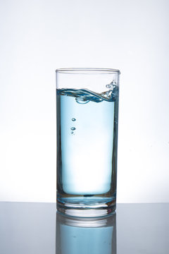 Concept of drinking. glass of water
