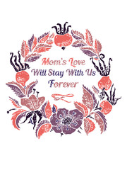 Mothers Day card with wildroses