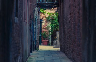 Narrow Italian Sidewalk