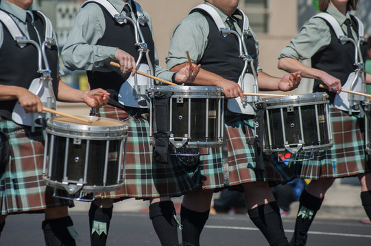 Irish drum line for the marching band.