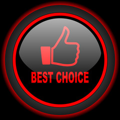 best choice black and red glossy internet icon on black background