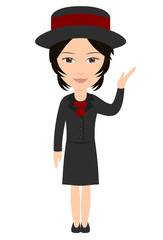 ガイドする女性