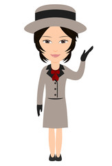 ガイドする女性