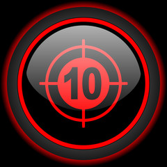 Fototapeta premium target black and red glossy internet icon on black background