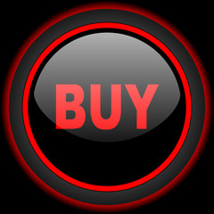 buy black and red glossy internet icon on black background
