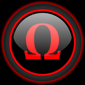 omega black and red glossy internet icon on black background Stock Illustration Adobe Stock
