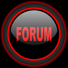 forum black and red glossy internet icon on black background