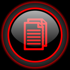 document black and red glossy internet icon on black background